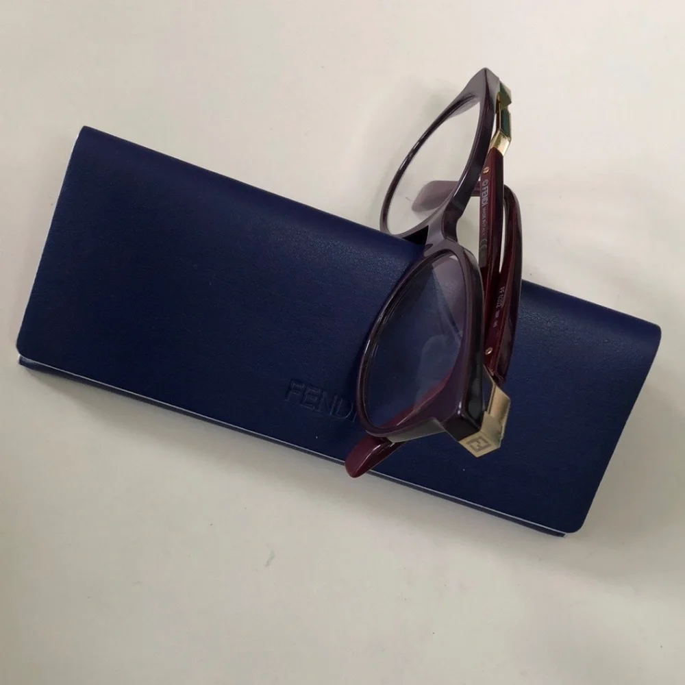 Fendi (FF 0202) Plum Burgundy Prescription Lens Glasses- Women's with Case & COA